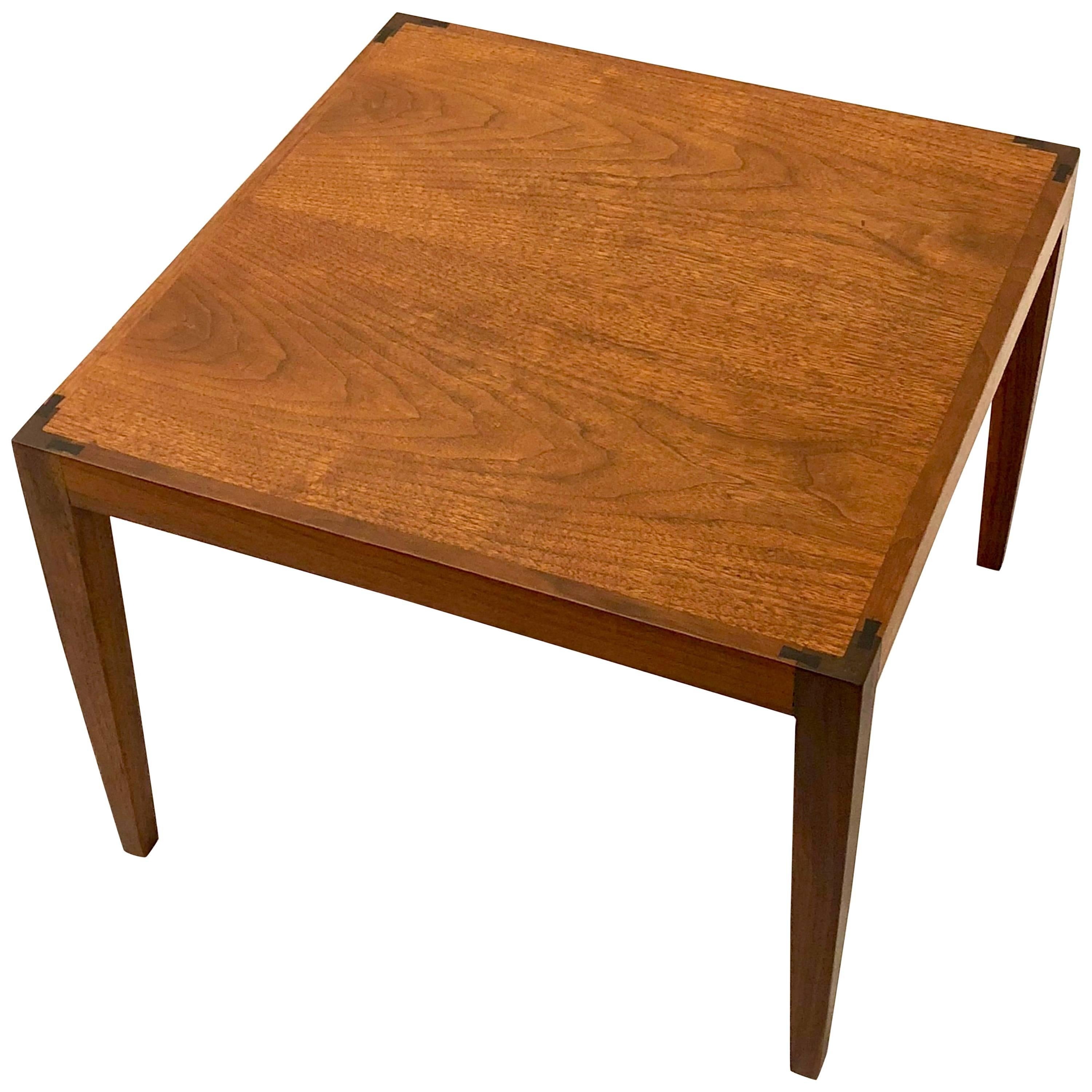Danish Modern Teak Petite Cocktail Table with Rosewood Bow Tie Detail