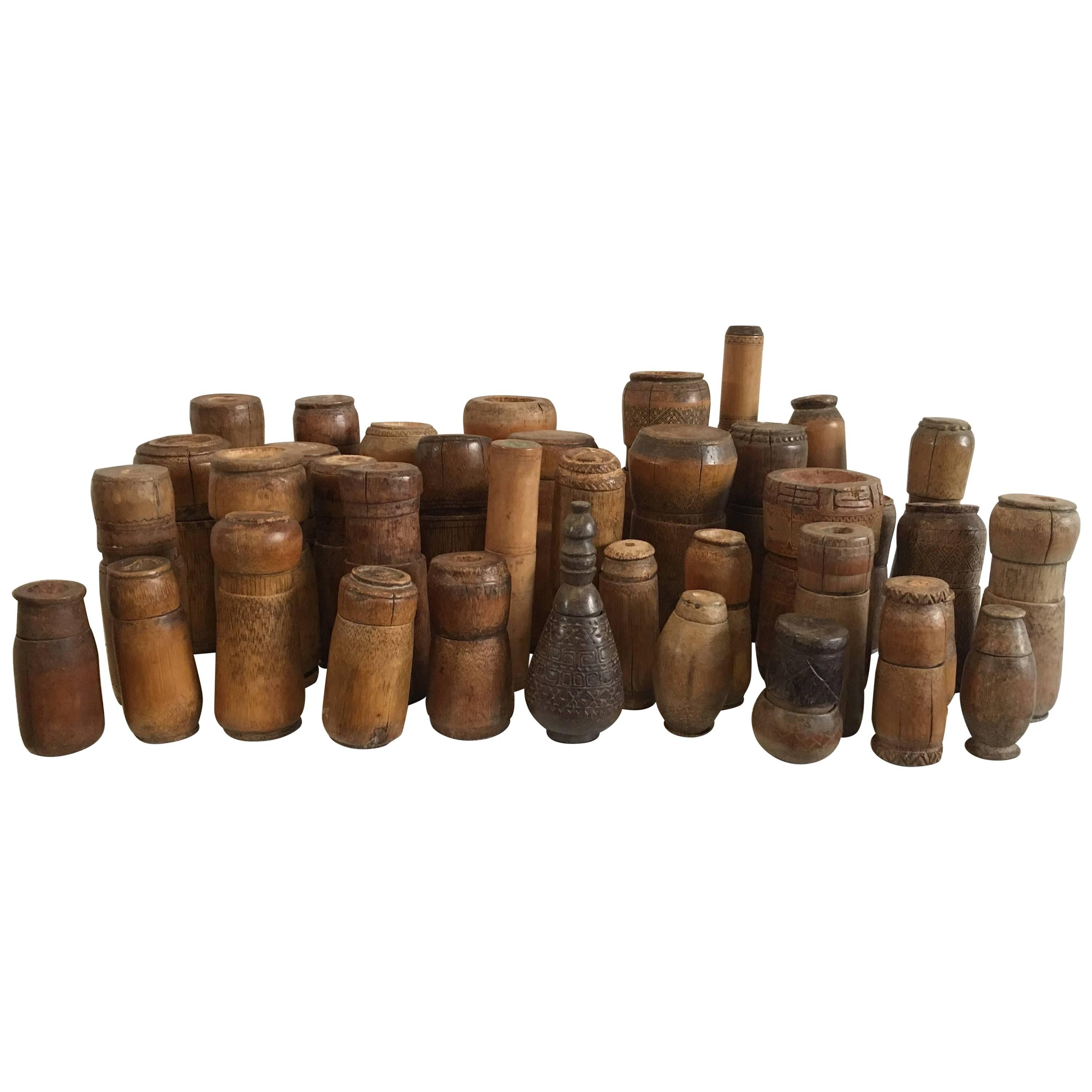 19th-20th Century Collection of Tobacco Lime Containers from Papua New Guinea 