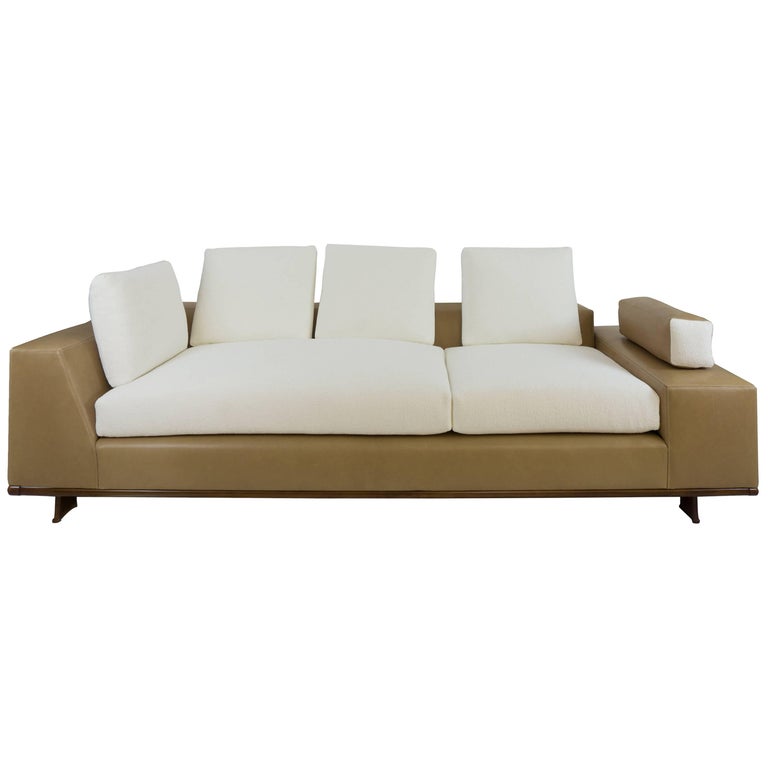Modern Italianinspired Leather Sofa For Sale at 1stDibs modern italian sofa