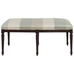 Louis XIV style Lacquered Bench in Silk Stripes