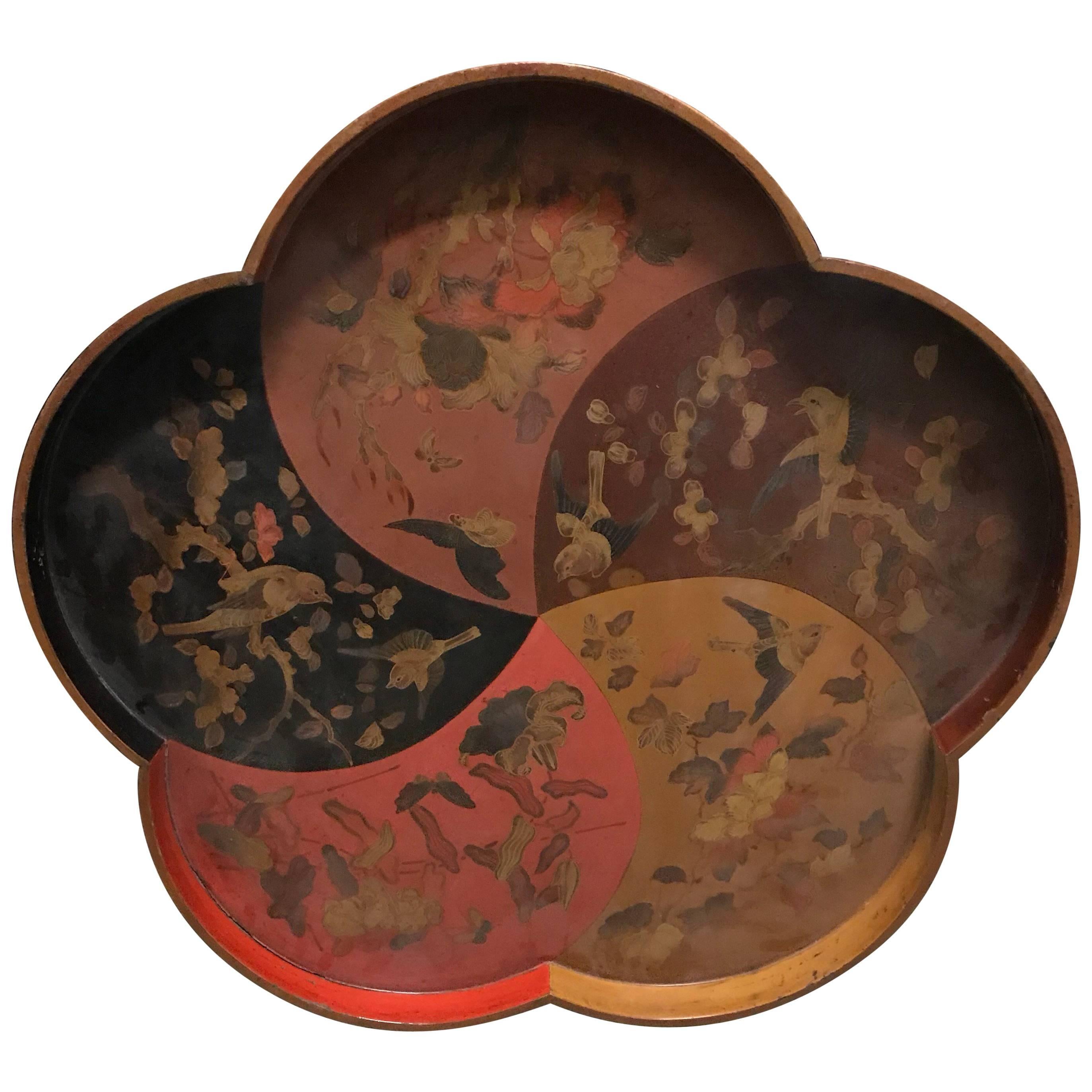 Flower Shaped Lacquer Tray
