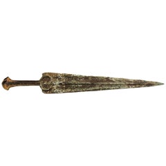 Ancient Crescent Hilt Bronze Luristan Dagger, 1000-1200 BC