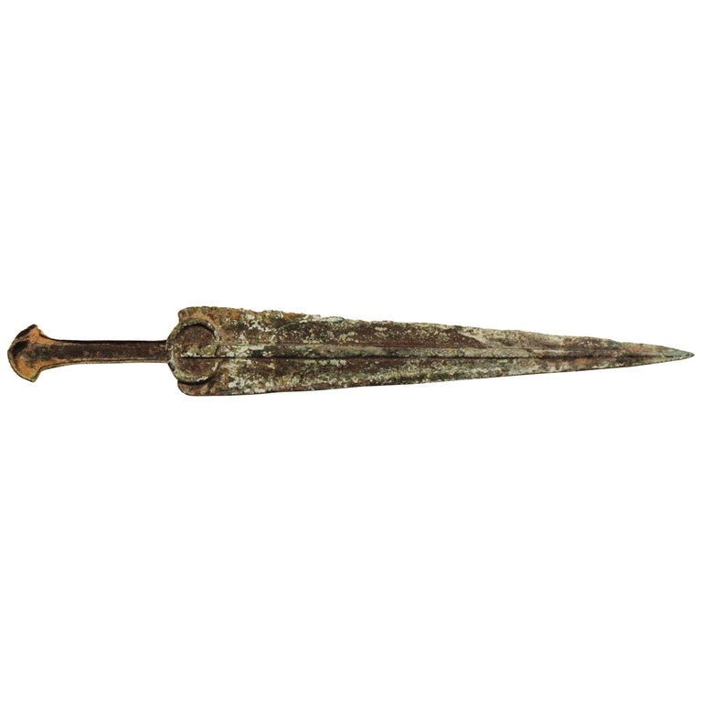 Ancient Crescent Hilt Bronze Luristan Dagger, 10001200 BC at 1stDibs