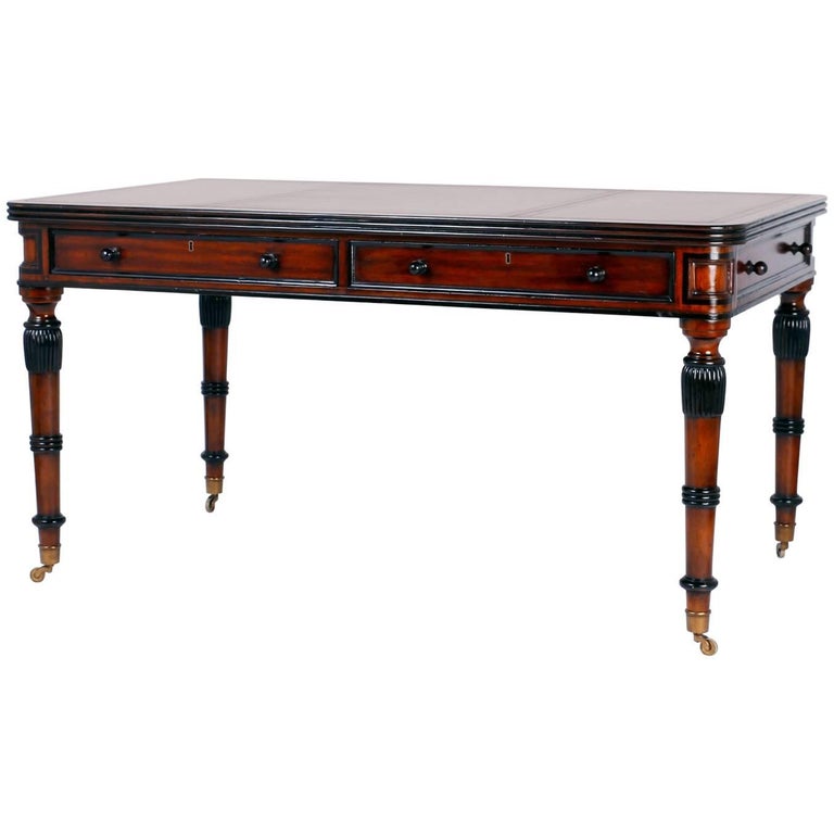 British Colonial Style Mahogany Desk or Writing Table For Sale at 1stdibs