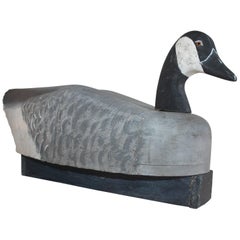 Antique Canadian Goose Decoy on Stand