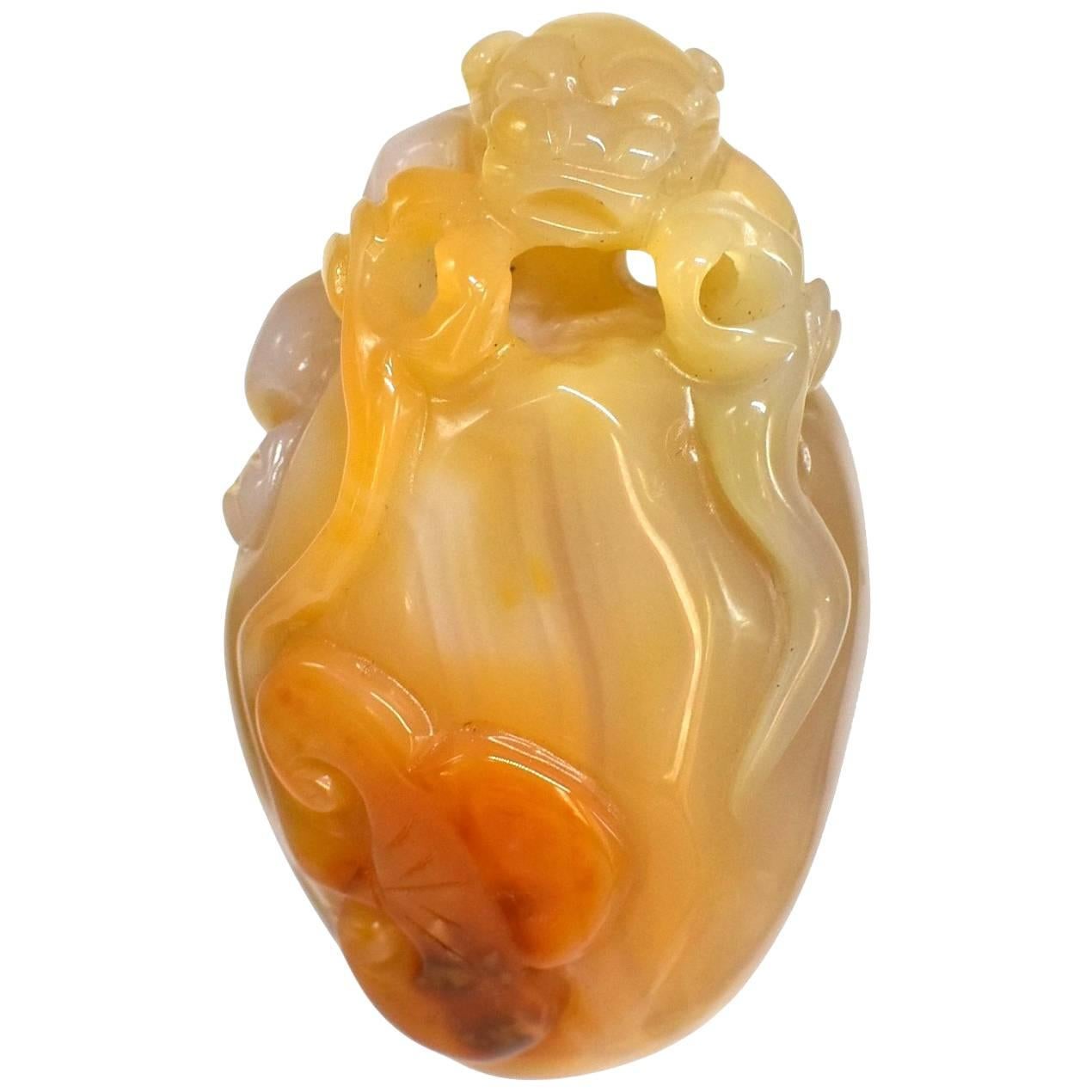 Agate Dragon Hand-Held Sculpture