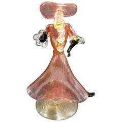 Midcentury Murano Venetian Dancing Courtesan Woman Figurine