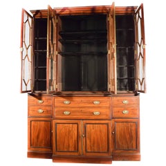 George III, Mahogany Secretaire Bookcase