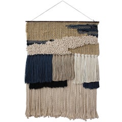 Handwoven Wall Hanging Blue and Neutral by All Roads