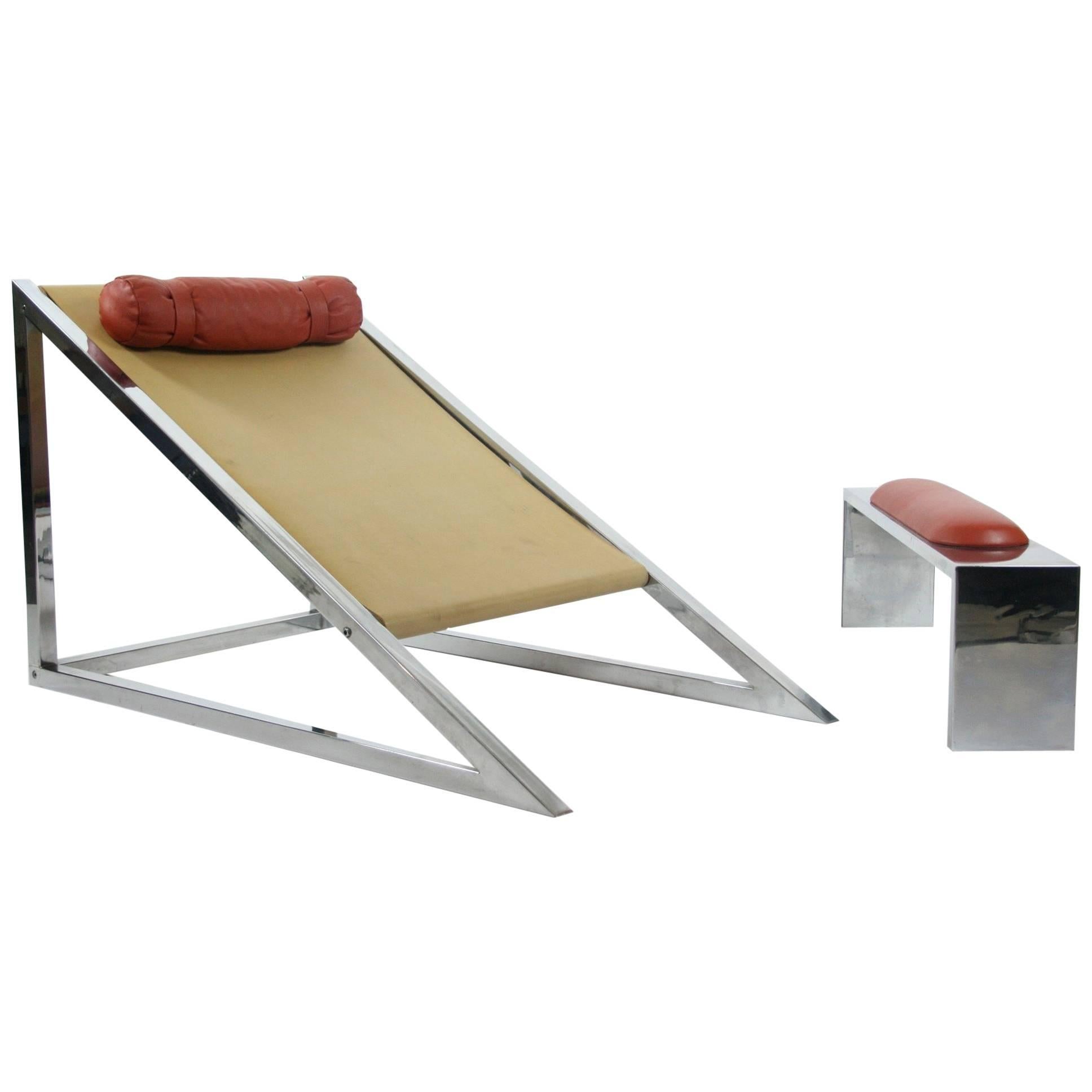 Mies Chair and Ottoman, Archizoom Associati, 1969 For Sale