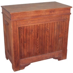 19th Century Rustic Pine Feed Bin with Bread Board Built In