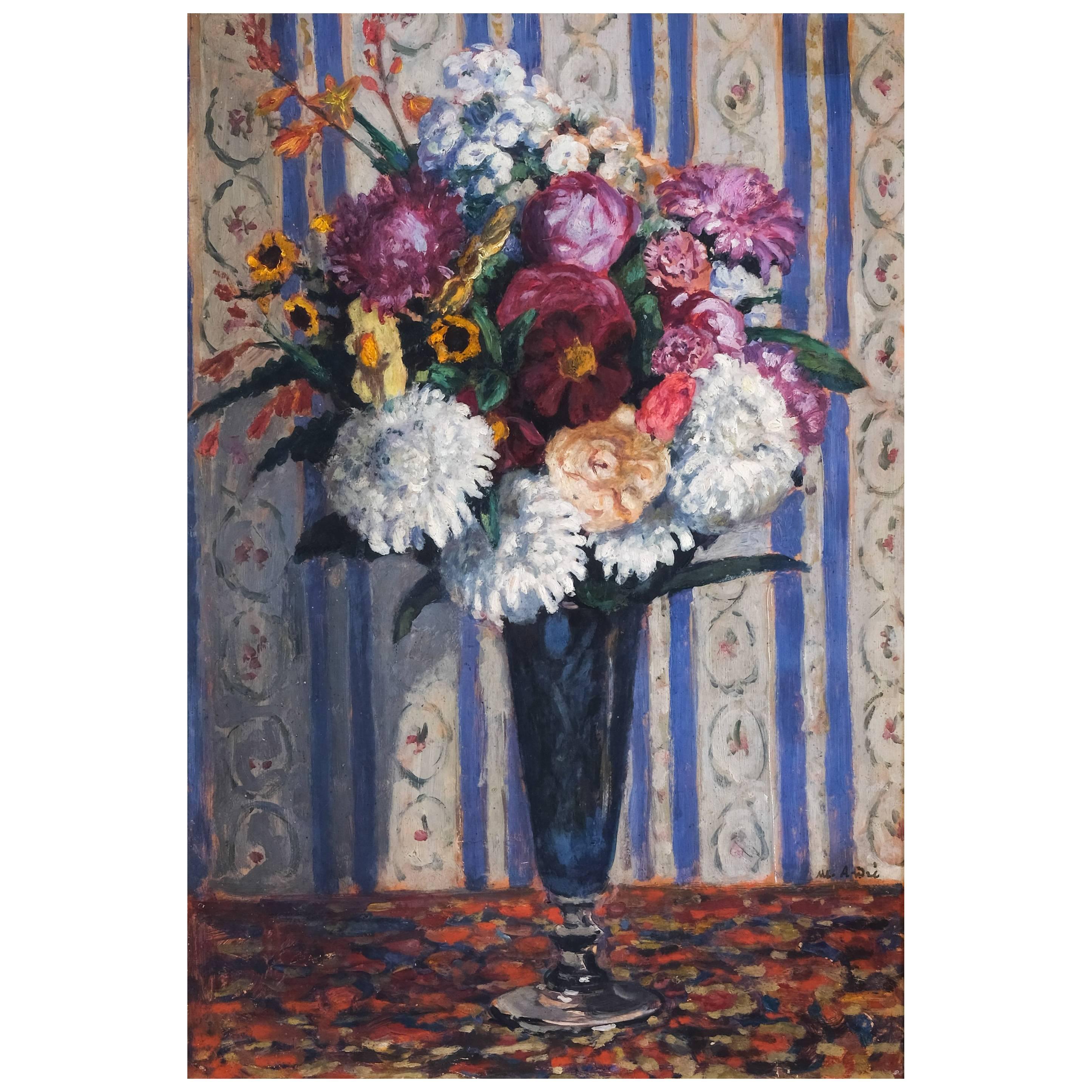 Albert André, the Flower Bouquet, Oil Included in the Catalogue Raisonné For Sale