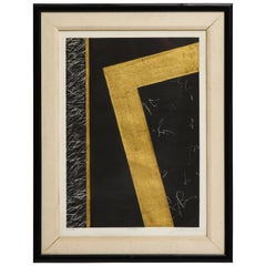 Nakazawa Shinichi Black and Gold Leaf Print