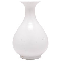 White Glazed Chinese Pear Vase