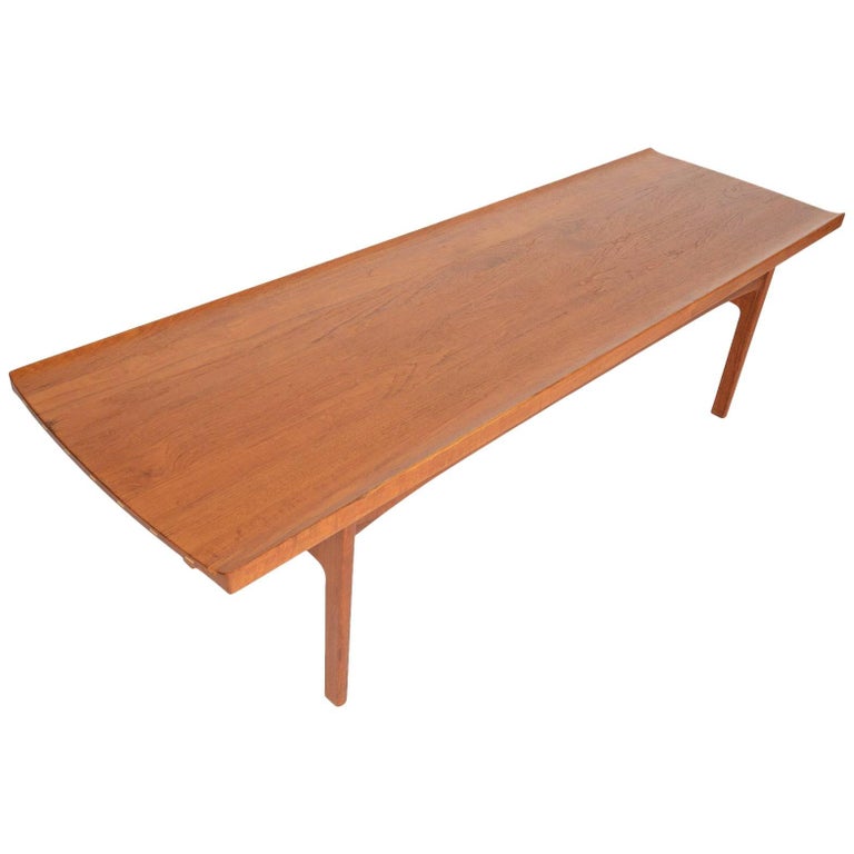 Large Refinished Solid Teak Coffee Table By Tove And Edvard Kindt Large Refinished Solid Teak Coffee Table By Tove And Edvard Kindt Ln For