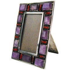 Sterling  Amethyst Coral Picture Frame, Ricardo Salas, Matl, Mexico, circa 1960