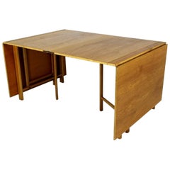 Dining Table, "Maria Flap" Designed by Bruno Mathsson in Oak and Beech