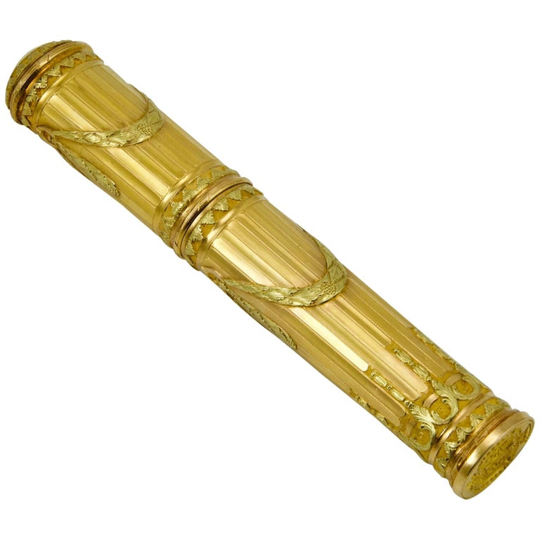 Antique 18th Century French TwoColors Gold Sealing Wax Case, Paris