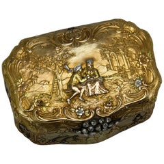 Antique 19th Century Gold and Diamonds Snuffbox