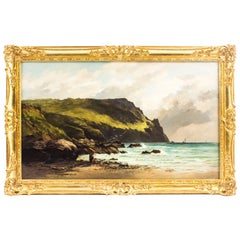 Ancienne peinture à l'huile sur toile de George Ficklin:: signée:: 1880