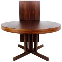 Danish Modern Expandable Pedestal Table Attributed to Kai Kristiansen