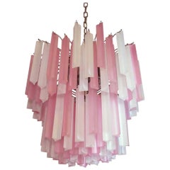 Wonderful Murano Chandelier, 107 Frosted Prism, Arianna Model