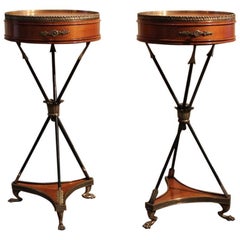 Fine Pair of 1940s French Empire-Style Side Tables