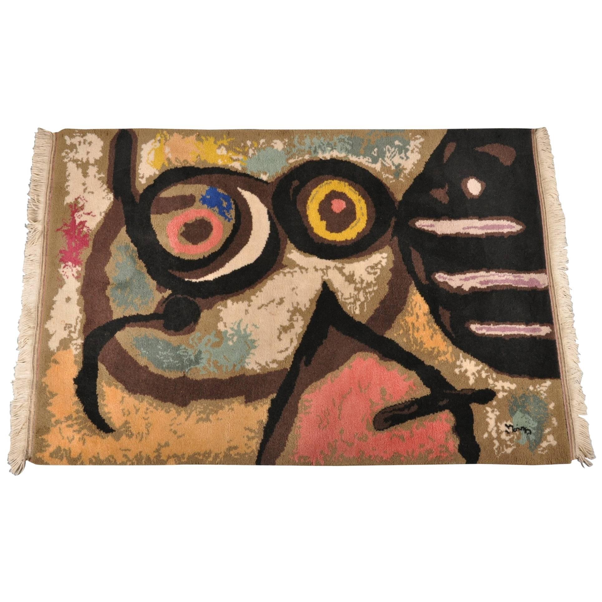 "Femme et Oiseaux" tapestry after Joan Miró For Sale