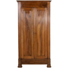 Antique 19th Century Small-Scale French Louis Philippe Period Walnut Armoire