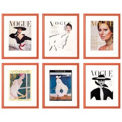 Set of Six Vintage Vogue Magazine Covers