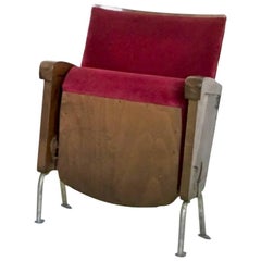 Red Velvet Cinema Seat from Ascol, Italy, 1950s