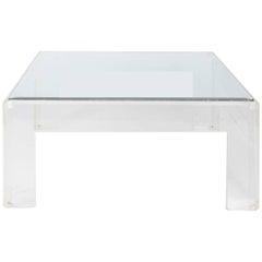 Mid-Century Modern Square Lucite Coffee Table