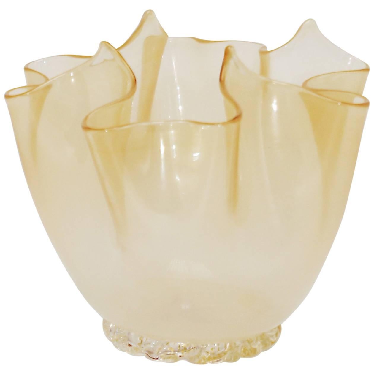 Small Gold Murano Glass Bowl, circa 1960