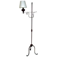 Lampadaire peint de style primitif américain du XIXe siècle