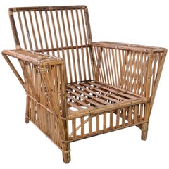 Antique Stick Wicker Armchair