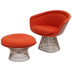 Warren Platner Knoll Lounge Chair and Ottoman