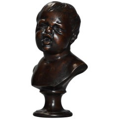 Small and Charming Fine Quality Late 19th Century Bronze Bust of Young Child