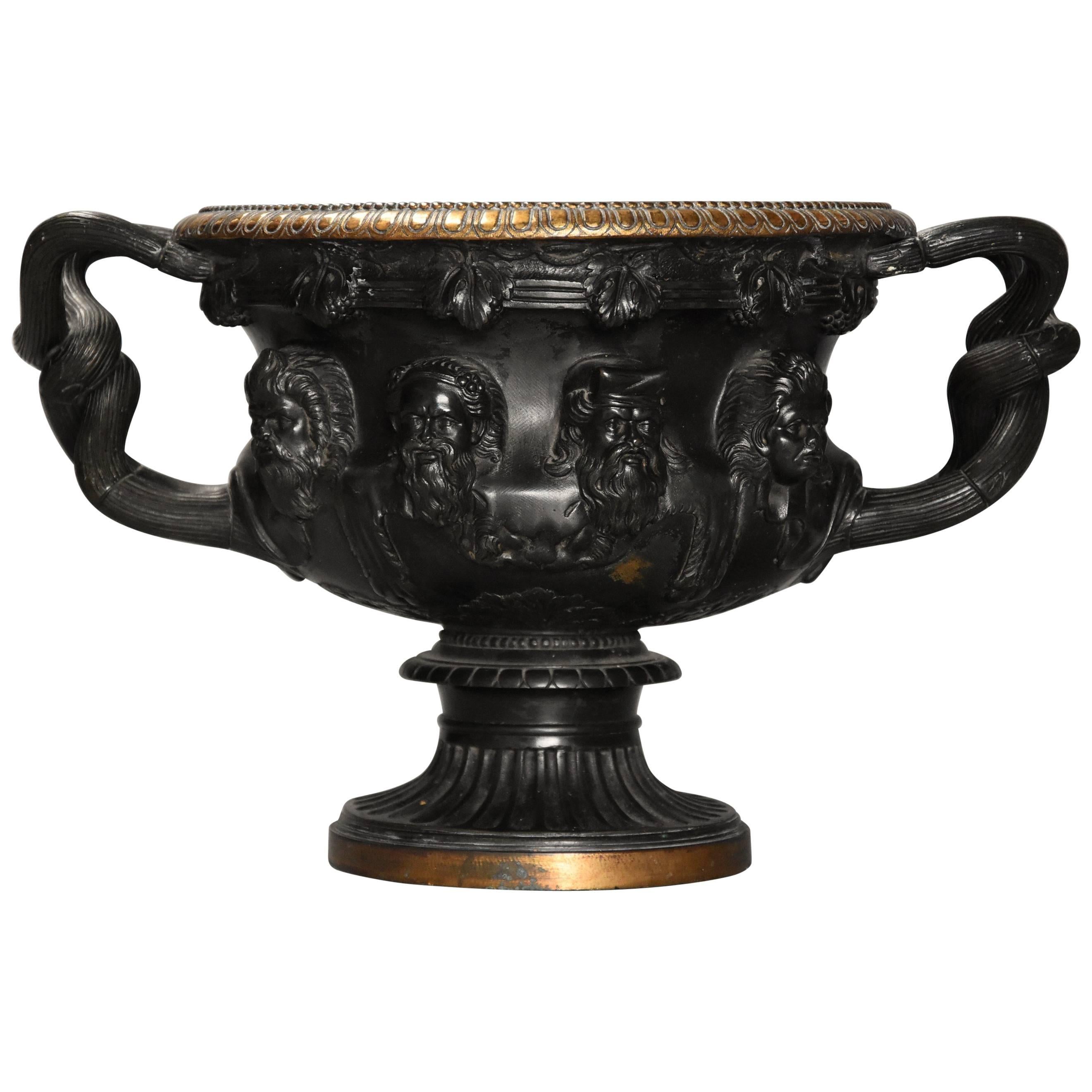 Good Quality Grand Tour Bronze Reduction 'Warwick Vase' after the Antique