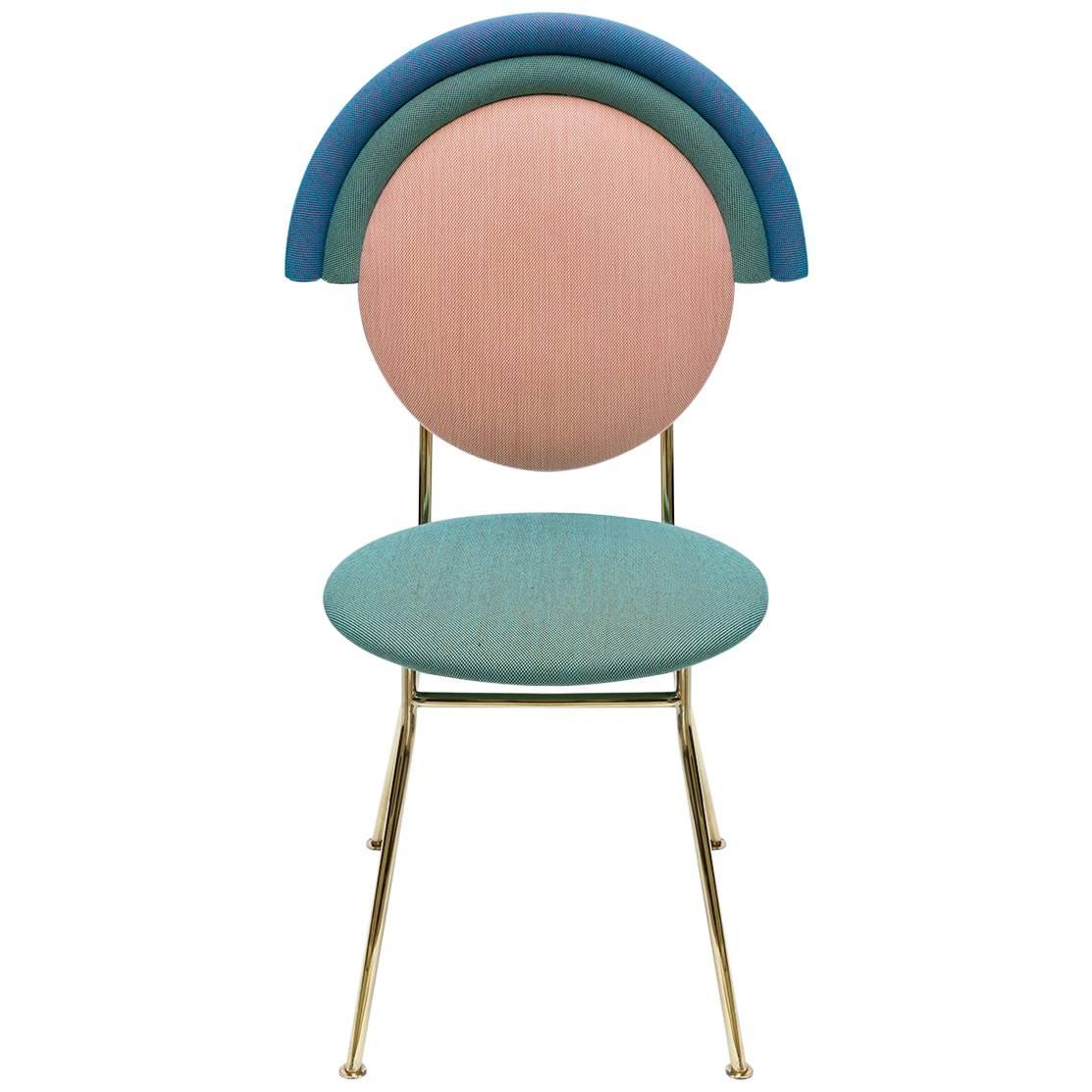 Iris Chair in Kvadrat Fabric and Brass  For Sale