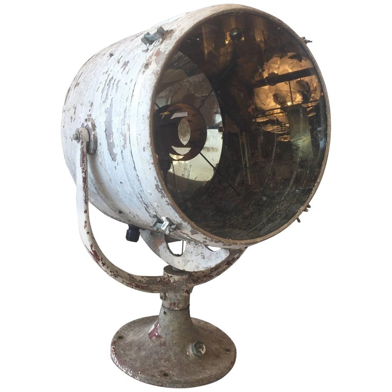 19th C. Antique Steel Ship Spotlight For Sale at 1stDibs | antique spotlight,  antique ship spotlight
