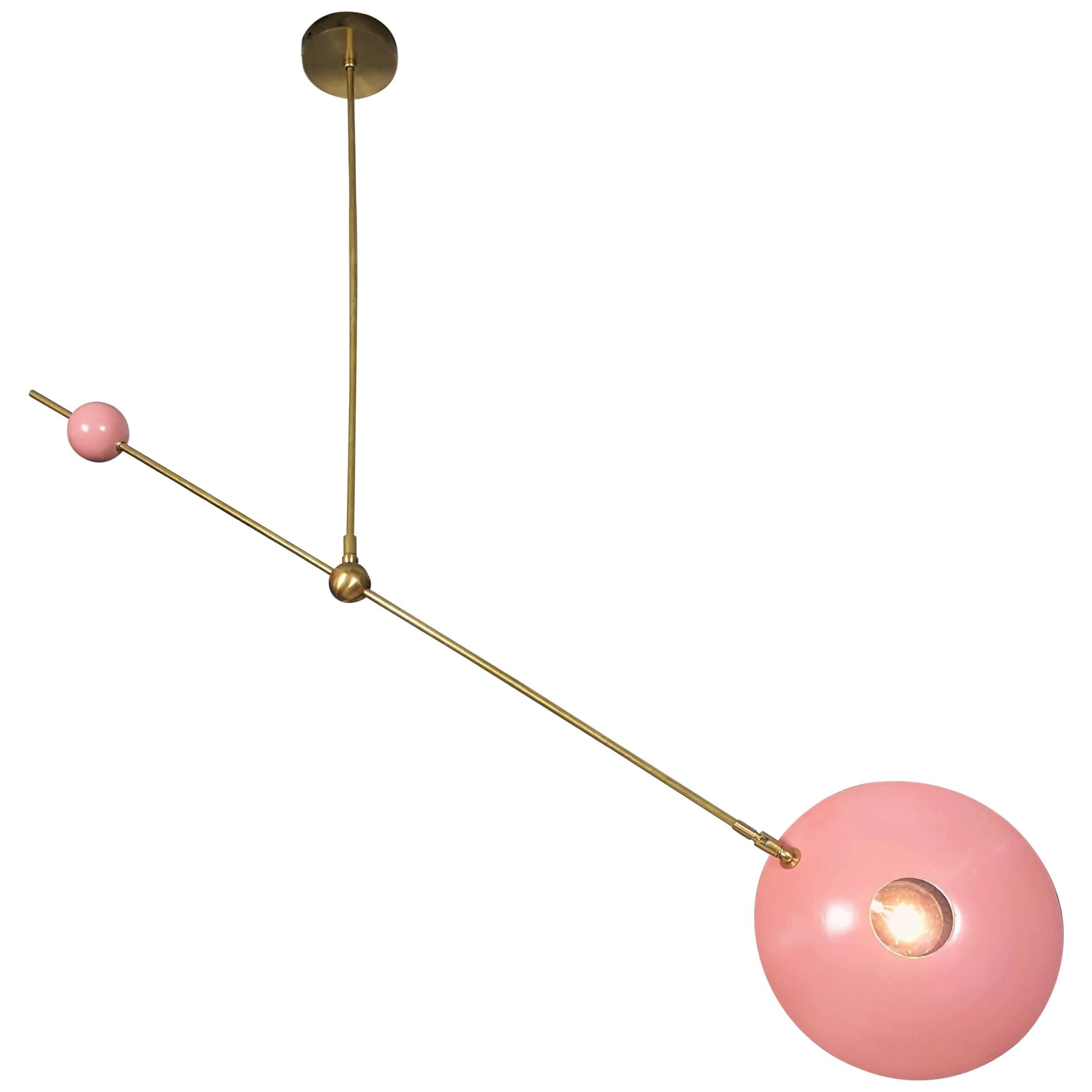 Striking "Counterpoint" Brass and Enamel Pendant by Blueprint Lighting, 2017