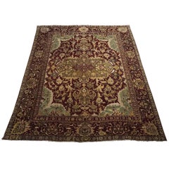 19th Century Burgundy Indian Agra Rug 19th Century Burgundy Indian Agra Rug