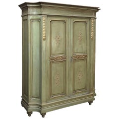 19th Century Italian Neoclassical Painted Armoire