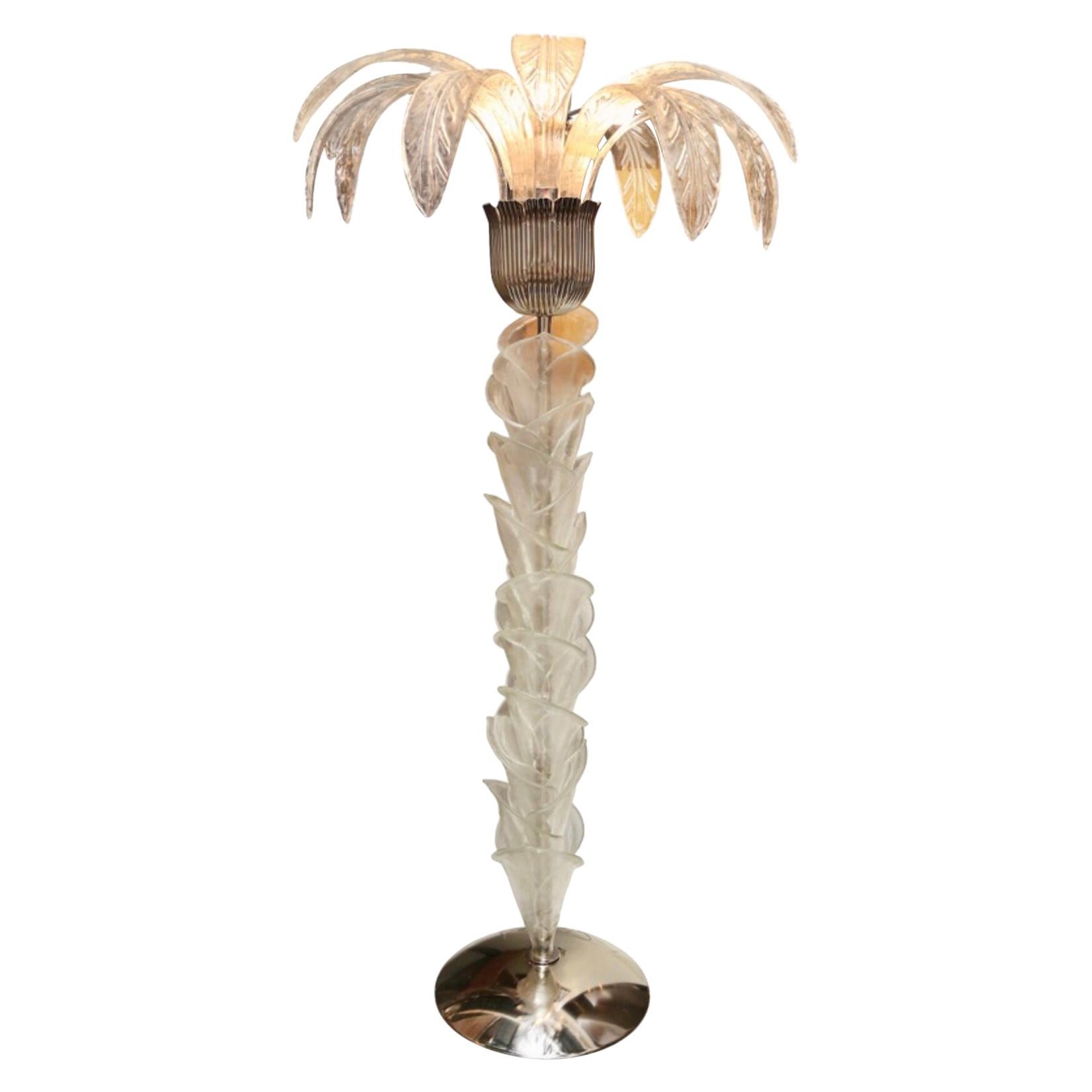 Pair of Murano Glass Palm Tree Floor Lamps