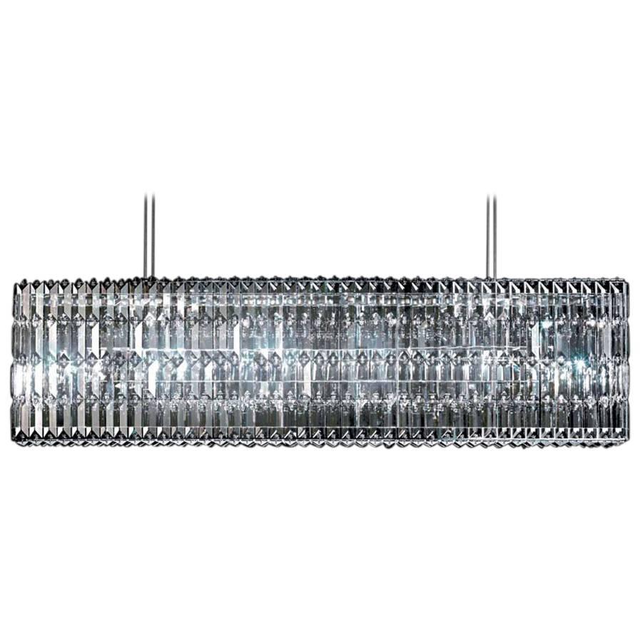 Lampe à suspension horizontale LED en forme de boîte à paillettes en cristal Swarovski