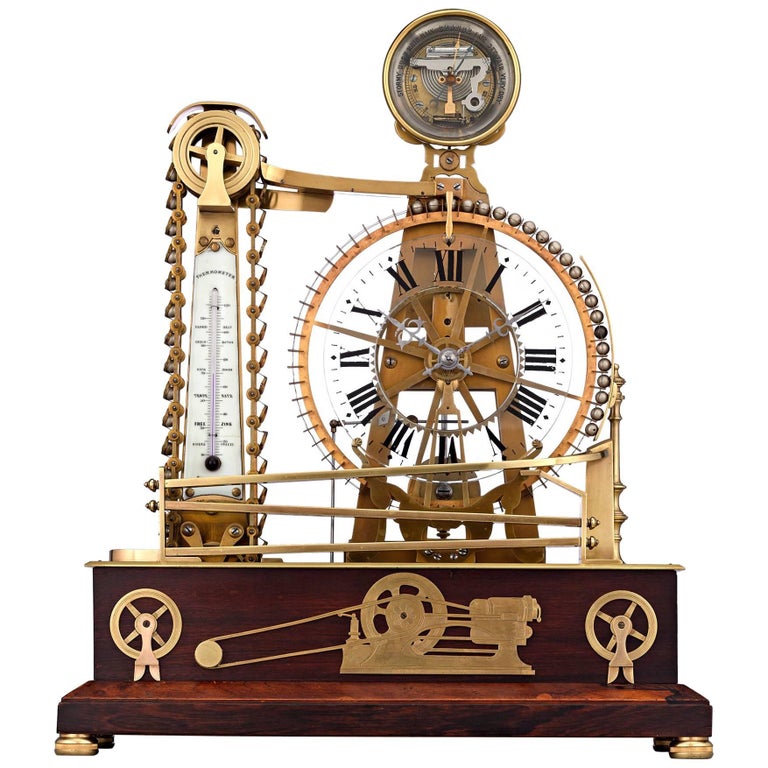 French Waterwheel Clock at 1stdibs