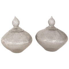 Pair of Silver Mesh Ginger Jars
