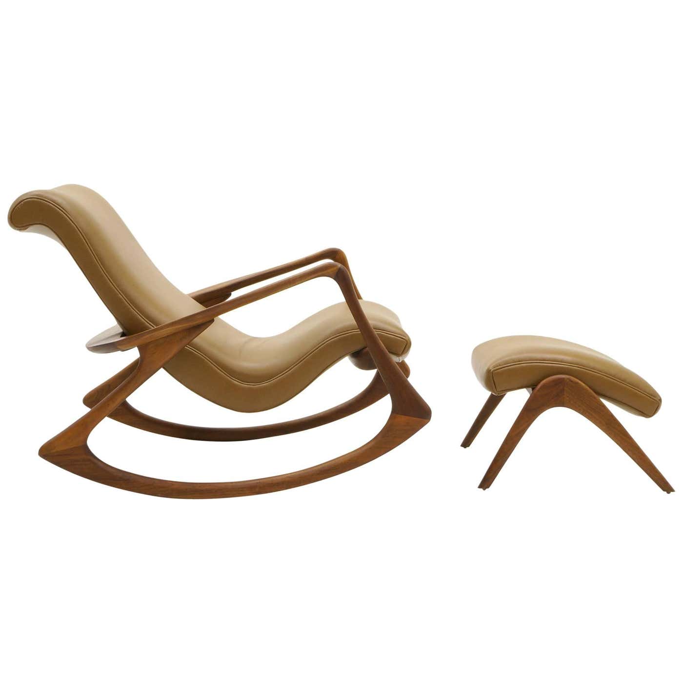 Vladimir Kagan Contour Rocker with Ottoman, Holly Hunt Leather ...