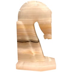 Solid Onyx Horse Bookend Sculpture