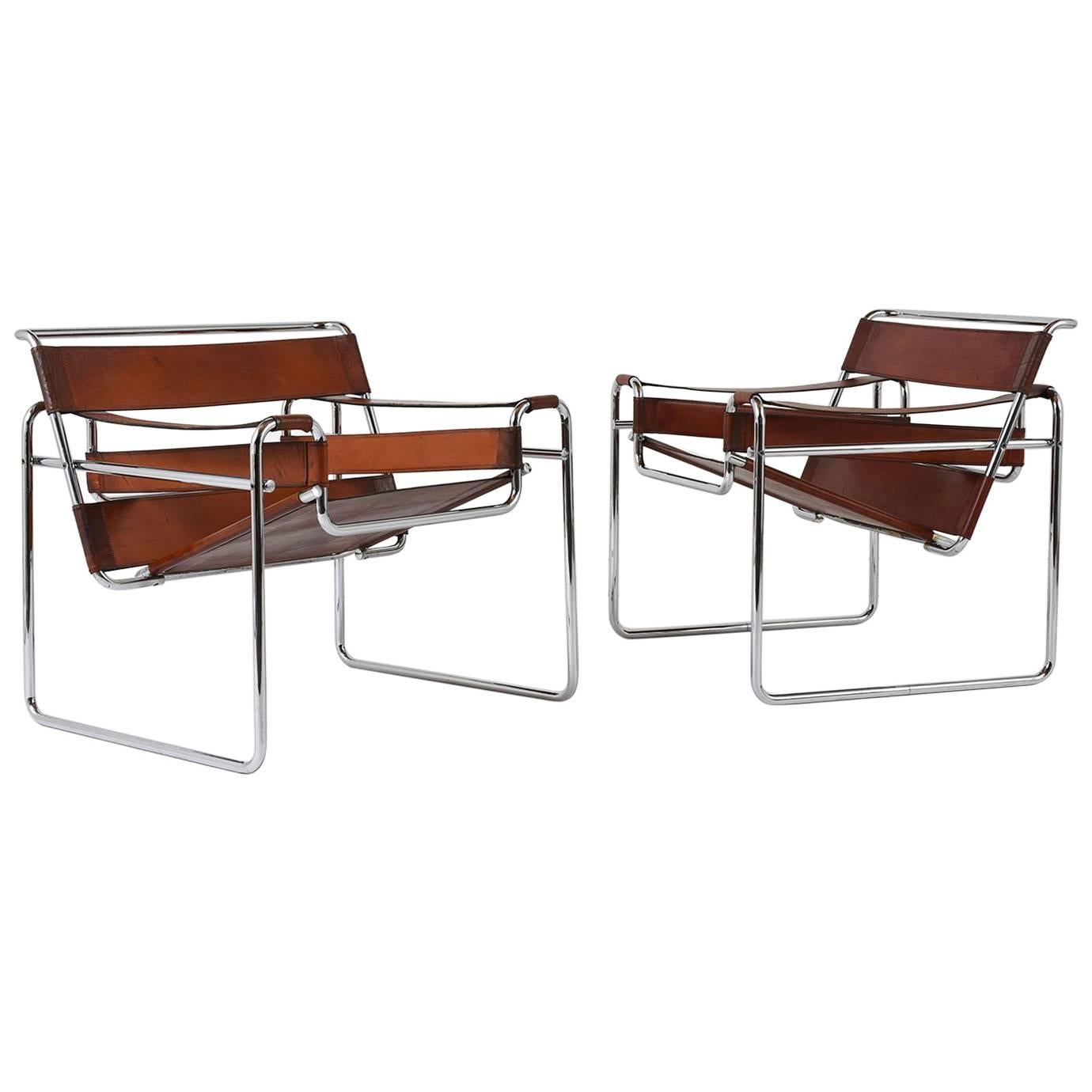 Pair of Marcel Breuer Wassily Lounge Chairs